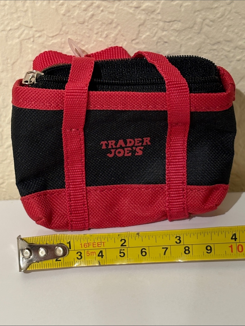 Black and Red Mini Tote Pouch